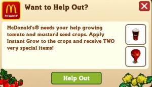 mc donalds ad on farmville 