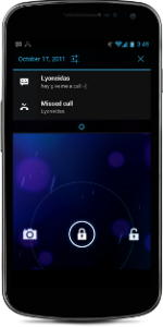 Galaxy Nexus notification drawer & lock screen
