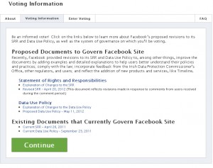 Facebook privacy vote
