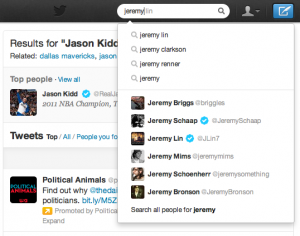 twitter username autocomplete suggestions