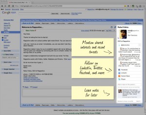 Rapportive contact pane