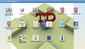 Social media quotient app tablet view