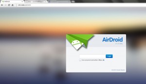 Airdroid Browser Login page