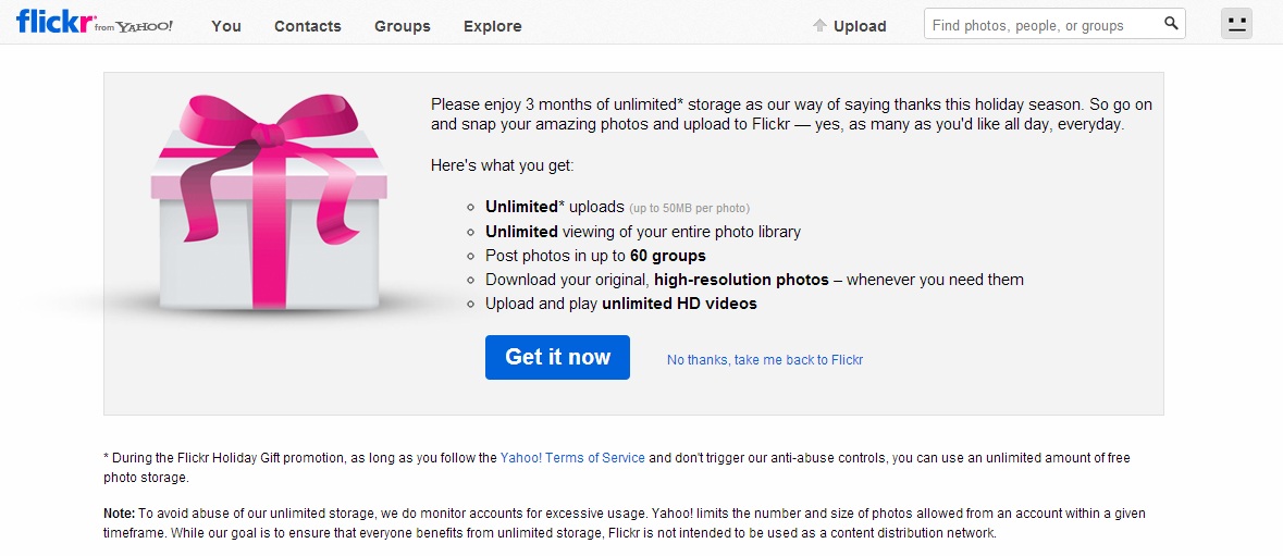 Flickr Pro free for 3 months | Digital Marketing