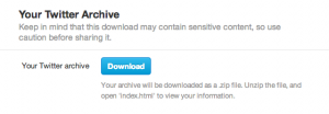 Tweets download button