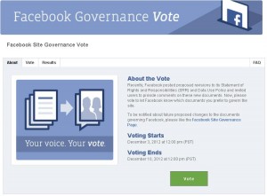 Facebook Govern Vote Social media privacy 