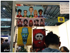 comic con india mumbai art work breaking bad joker big bang theory johnny depp