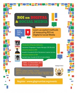 Google Business Group GBG Mumbai chapter ROI on social media by Ananth V