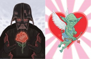 Darth vader Yoda Lord of the rings valentine days card scifi smart sexy