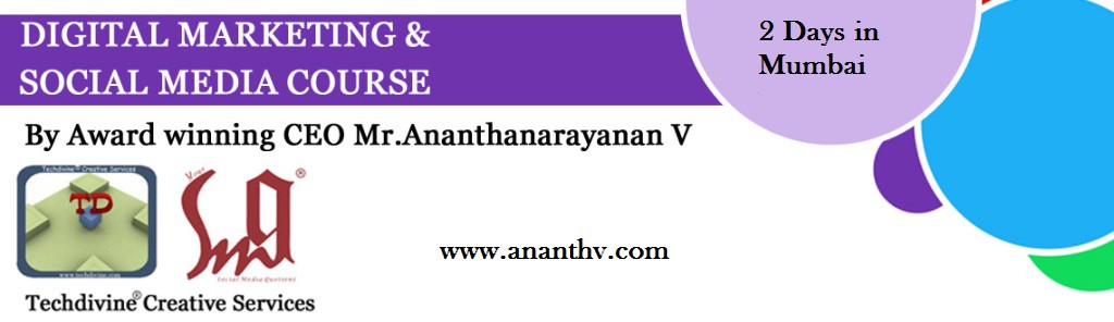 digital marketing social media workshop in Mumbai by Ananth V