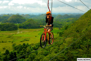 Archana Zip-riding-in-Chocolate-Hill-Adventure-Park-Bohol