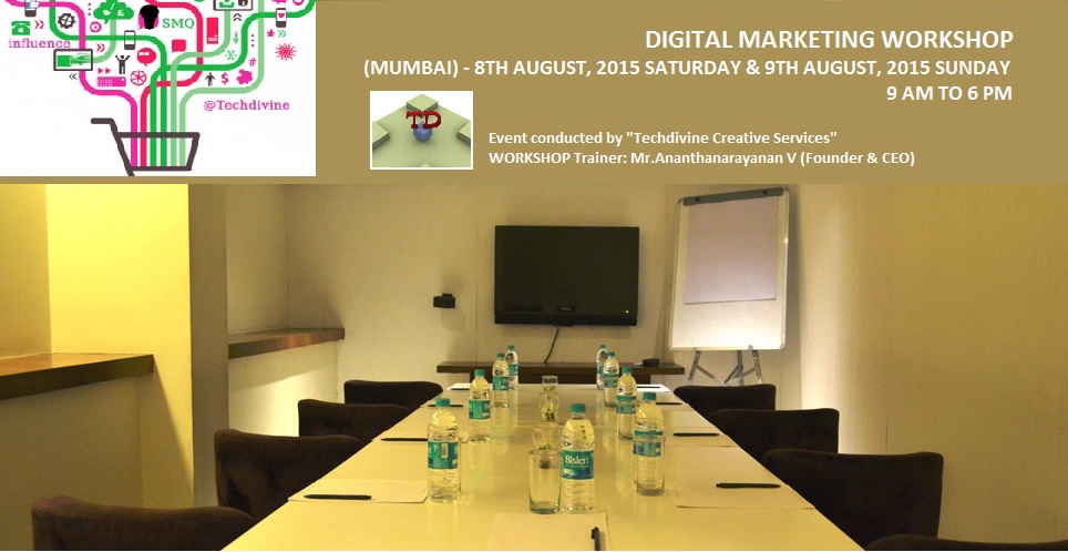 Social media, SEO, blogging, digital marketing workshop in Mumbai by Ananth V